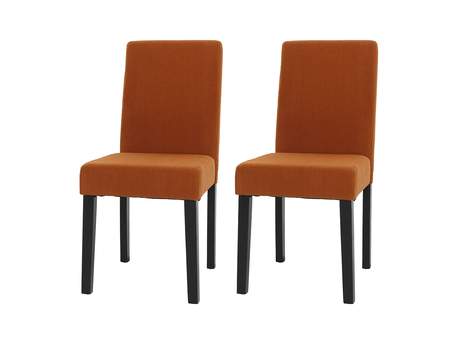 Eetkamerstoel Littau Cord (set van 2),  terracotta, donkere poten