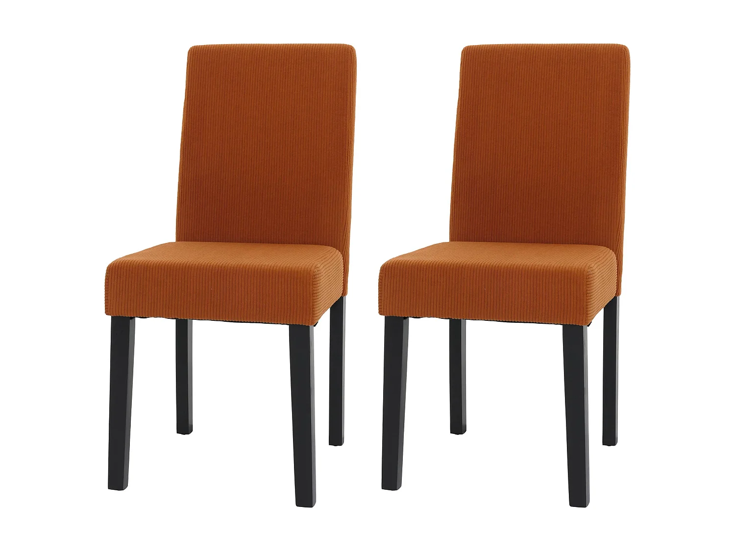 Eetkamerstoel Littau Cord (set van 2),  terracotta, donkere poten