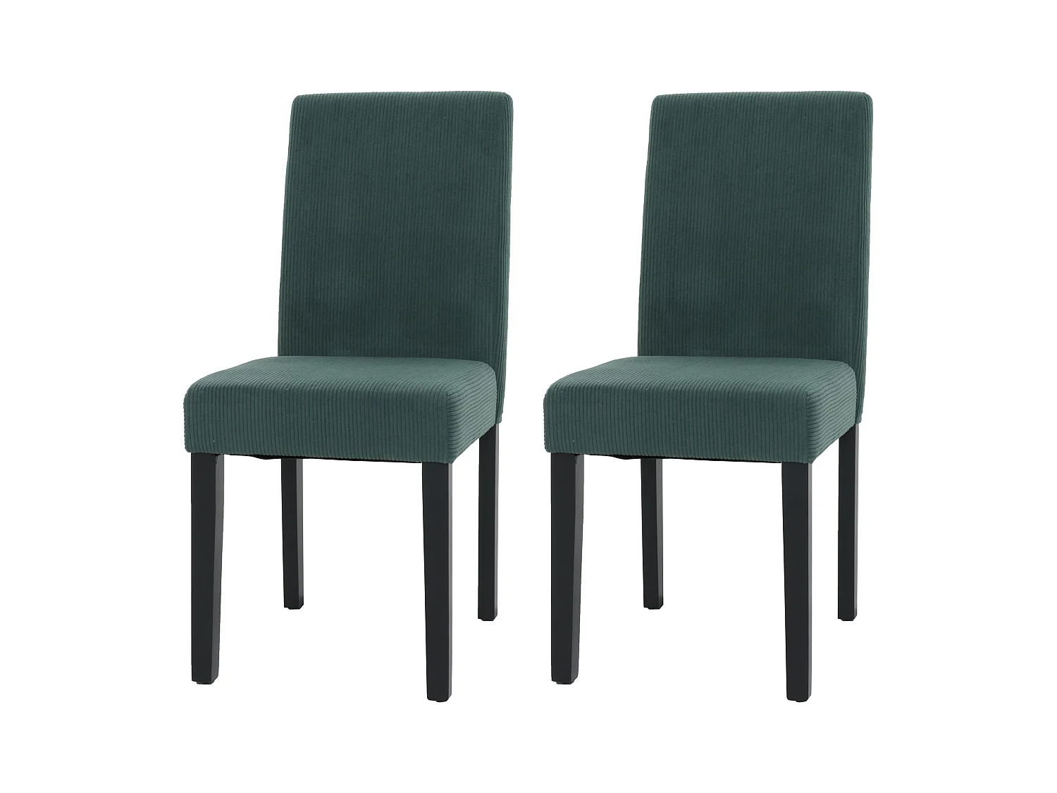 Eetkamerstoel Littau Cord (set van 2),  groen, donkere poten