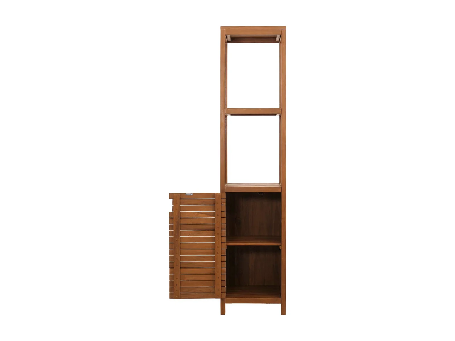 Scaffale alto in teak MCW-M84, armadietto colonna bagno, teak di qualità B (durame, 20-30 anni), 180x40cm