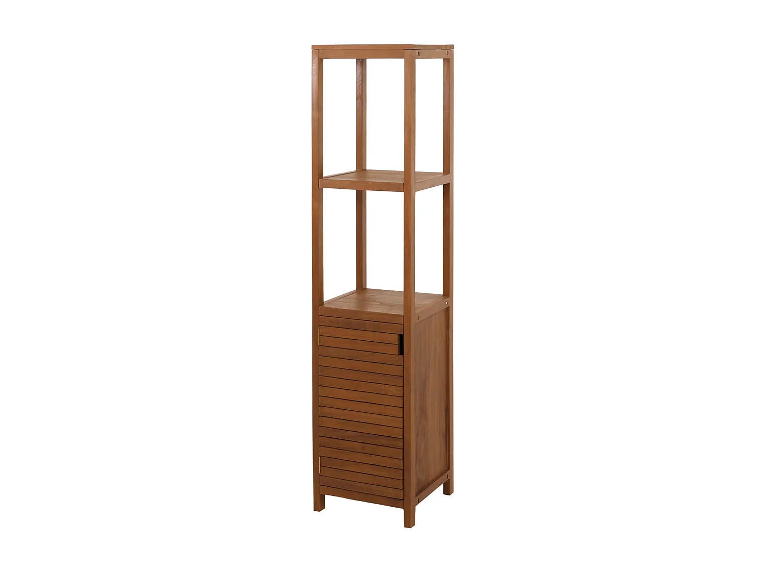 Scaffale alto in teak MCW-M84, armadietto colonna bagno, teak di qualità B (durame, 20-30 anni), 180x40cm