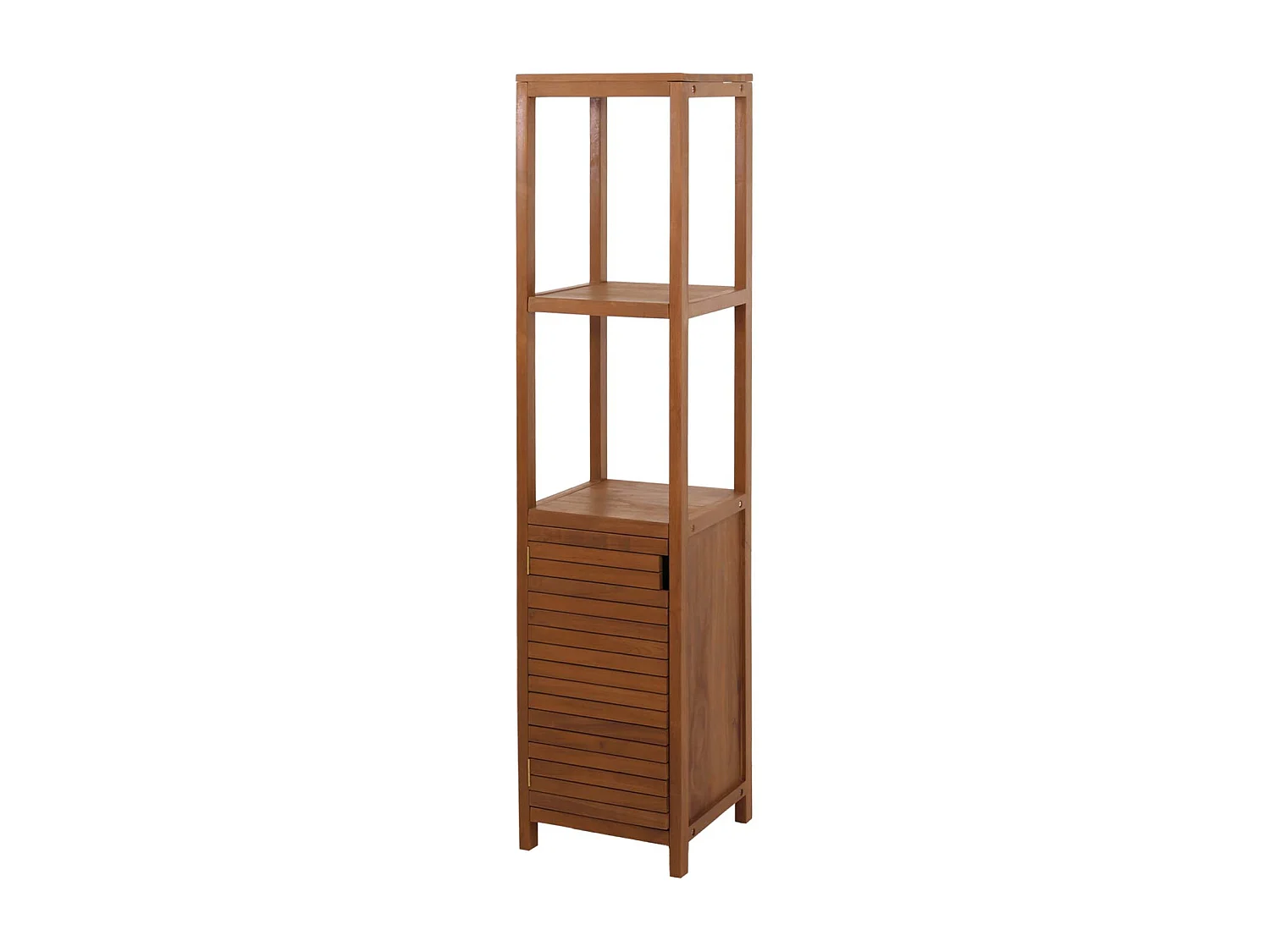 Teak-Regal MCW-M84, Badschrank Badregal Badezimmer, hochwertiges B-Grade-Teak (Kernholz, 20-30 Jahre), 180x40cm
