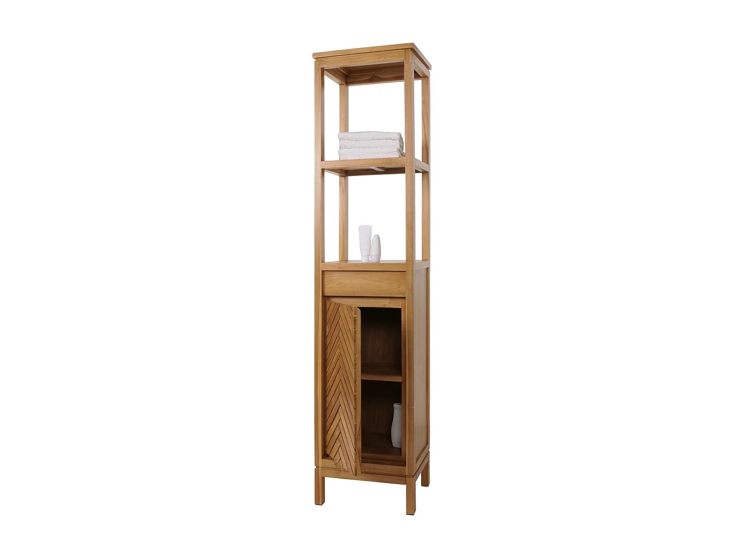 Armoire haute en teck MCW-M74