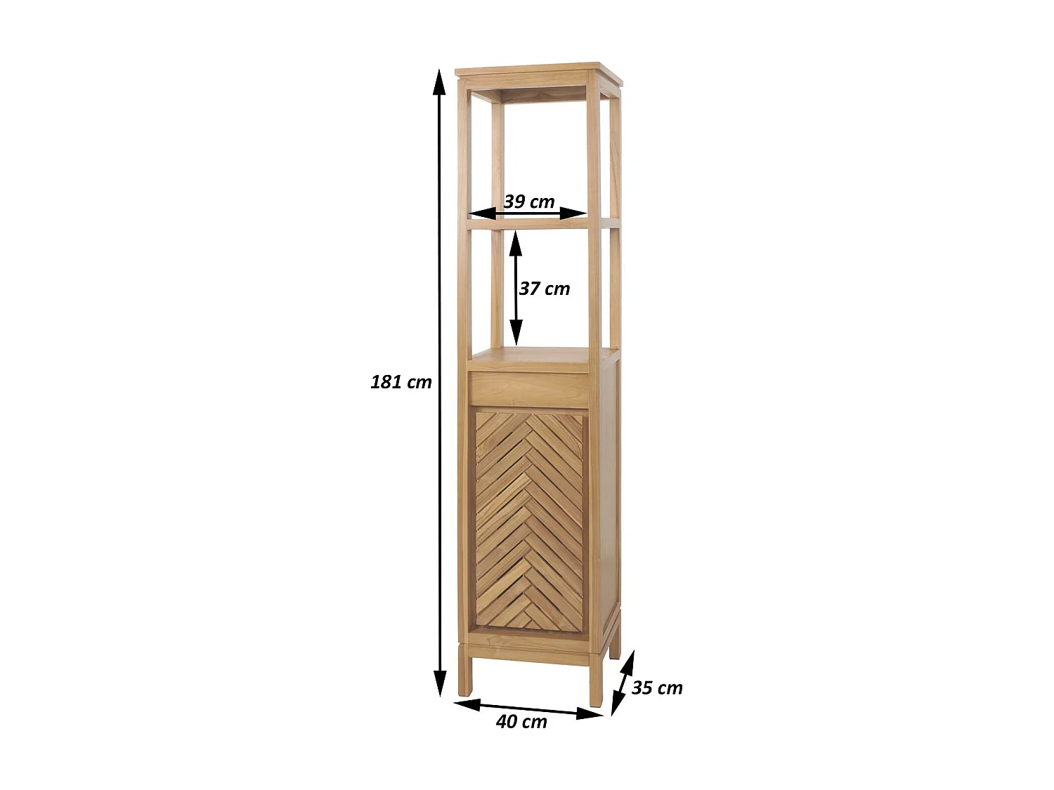 Armoire haute en teck MCW-M74