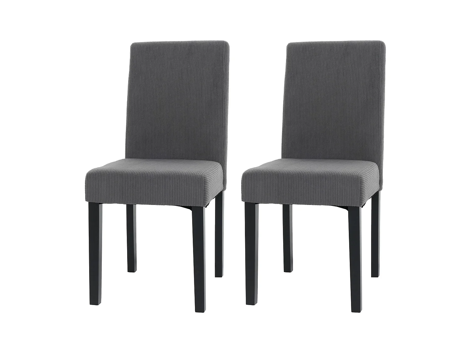 Eetkamerstoel Littau Cord (set van 2),  donkergrijs, donkere poten