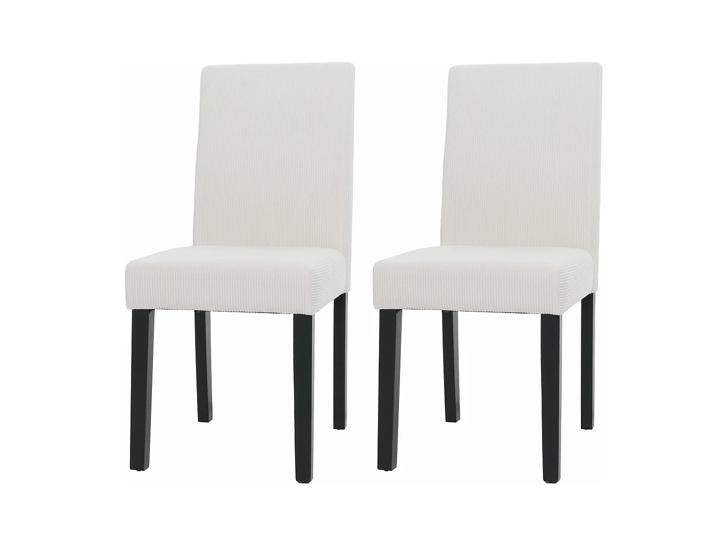 Eetkamerstoel Littau Cord (set van 2),  crème, donkere poten