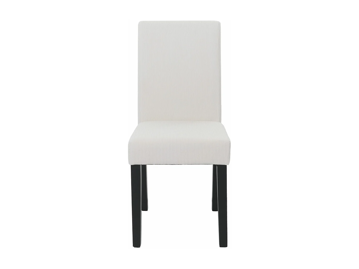 Chaise de salle à manger Littau Velours (lot de 2),  crème, pieds foncés