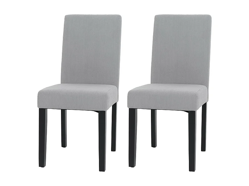 Eetkamerstoel Littau Cord (set van 2),  lichtgrijs, donkere poten