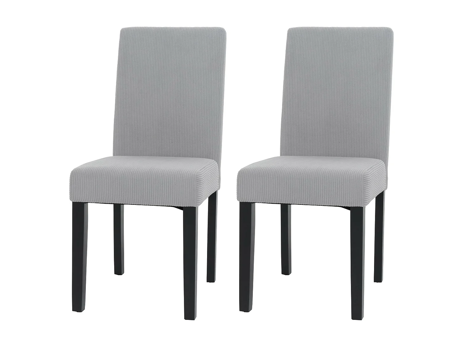 Chaise de salle à manger Littau Velours (lot de 2),  gris clair, pieds foncés