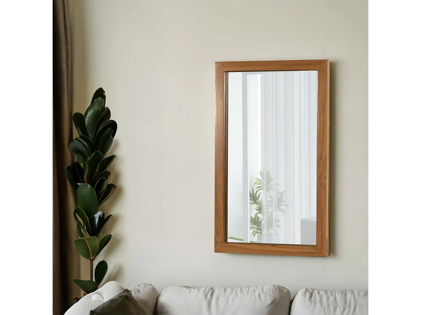 Miroir mural en teck MCW-M75