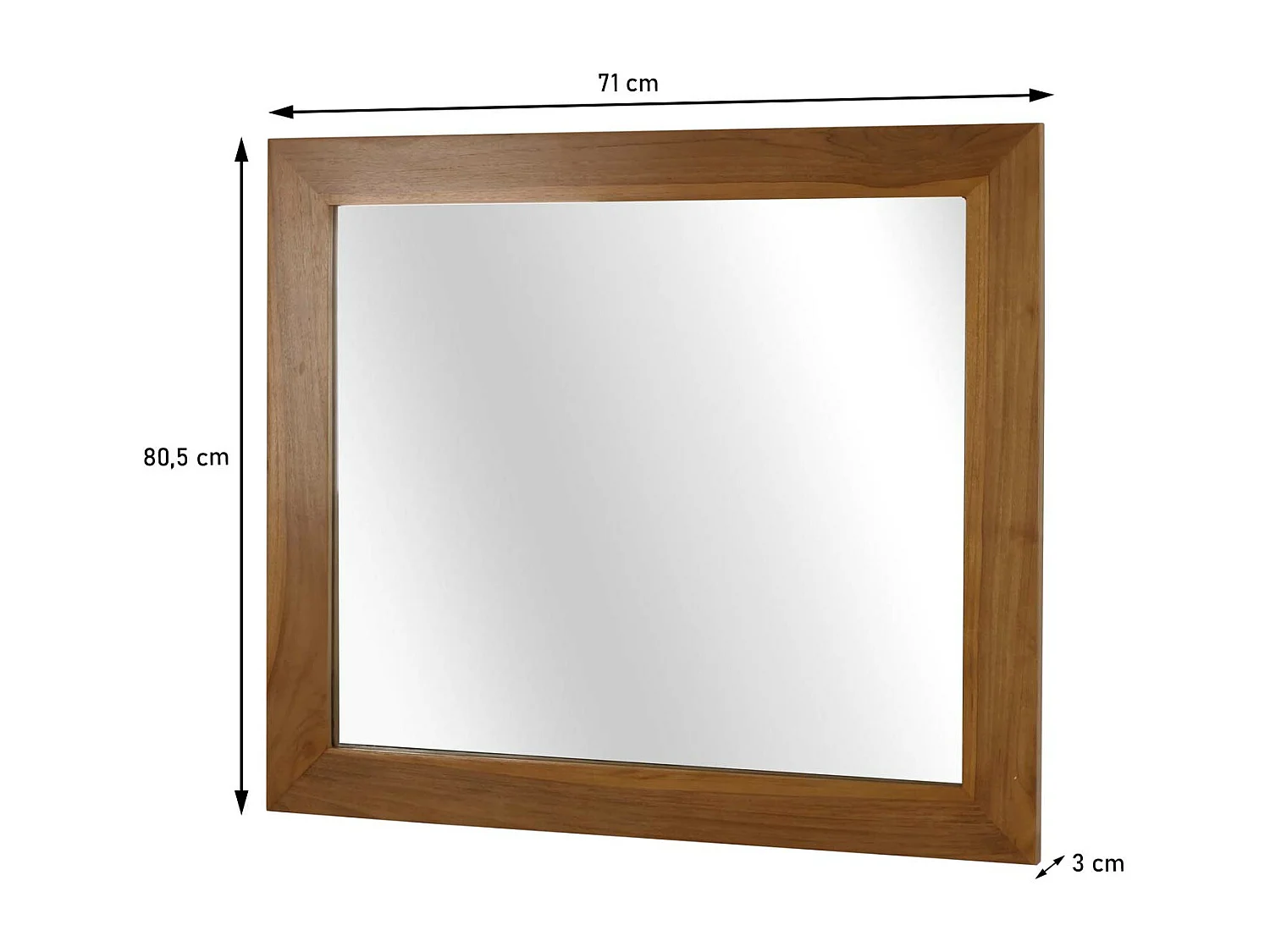 Teakhouten wandspiegel MCW-M75