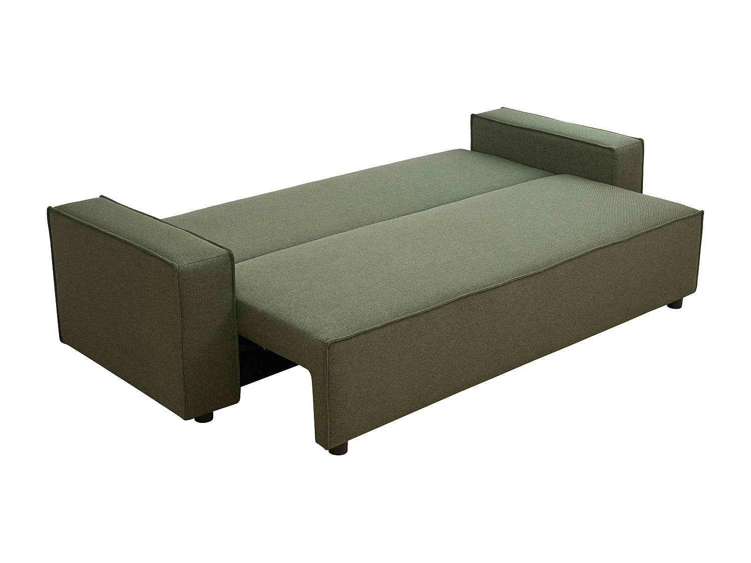 Canapé convertible en tissu 3 places vert L 220 cm