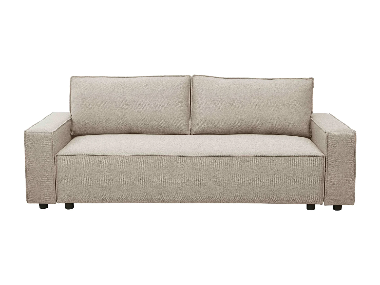 Canapé convertible en tissu 3 places beige L 220 cm