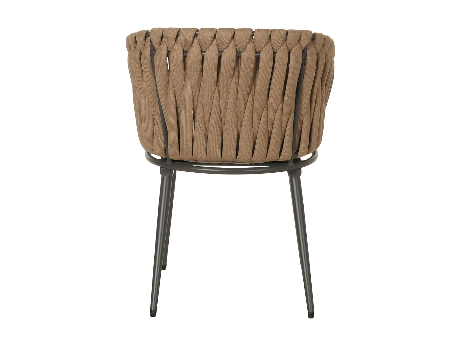 Set 2 sedie soggiorno in alluminio MCW-N38, sedie salotto con braccioli, intreccio corda ~ beige cuscino marrone chiaro