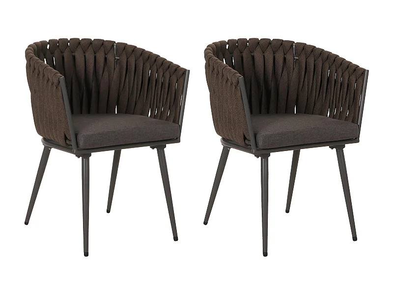 Chaise de salle à manger MCW-N38 (lot de 2),  marron Coussin gris foncé