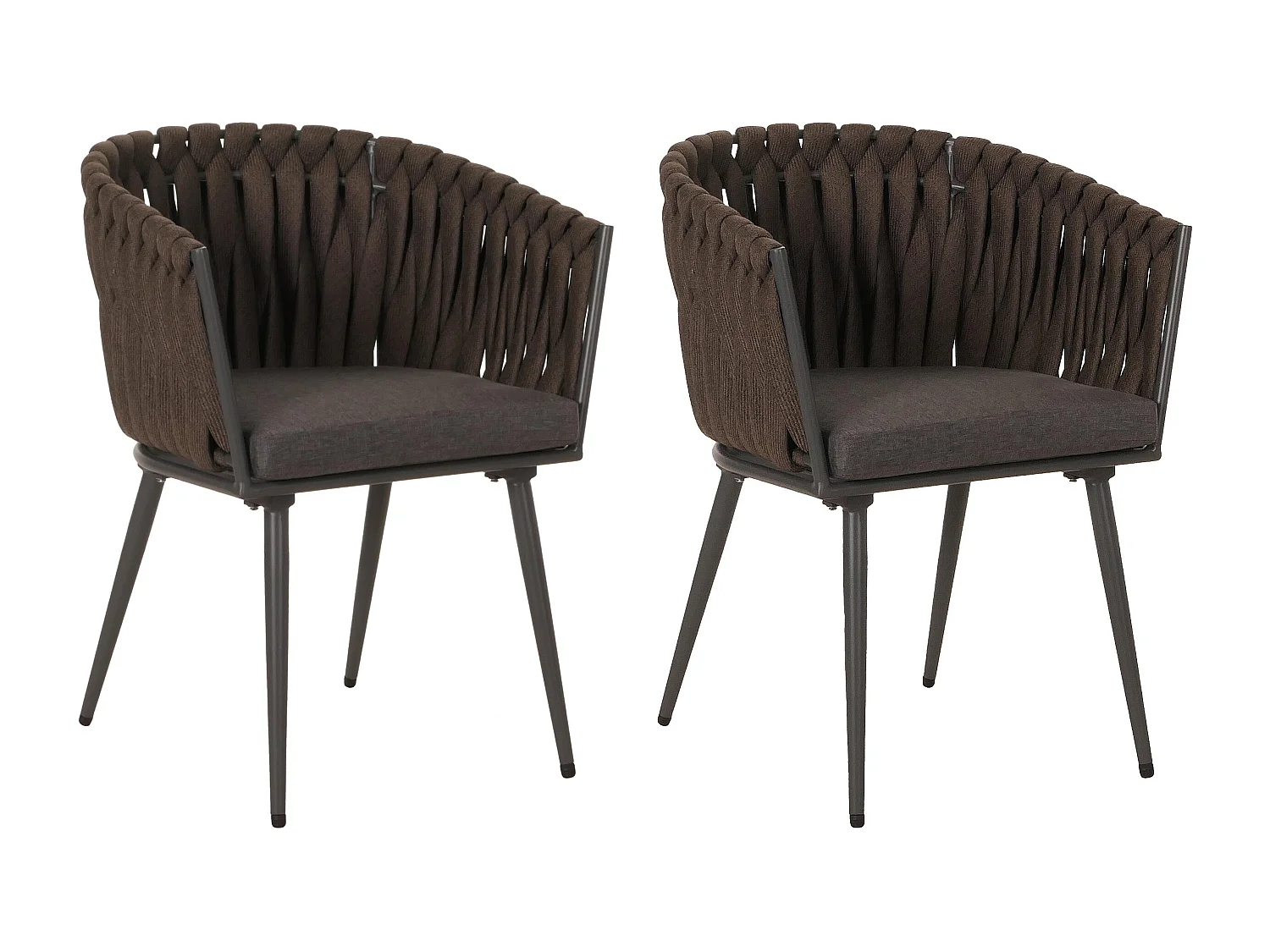 Chaise de salle à manger MCW-N38 (lot de 2),  marron Coussin gris foncé