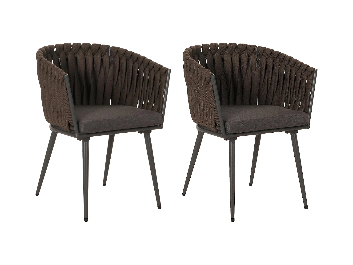 Chaise de salle à manger MCW-N38 (lot de 2),  marron Coussin gris foncé