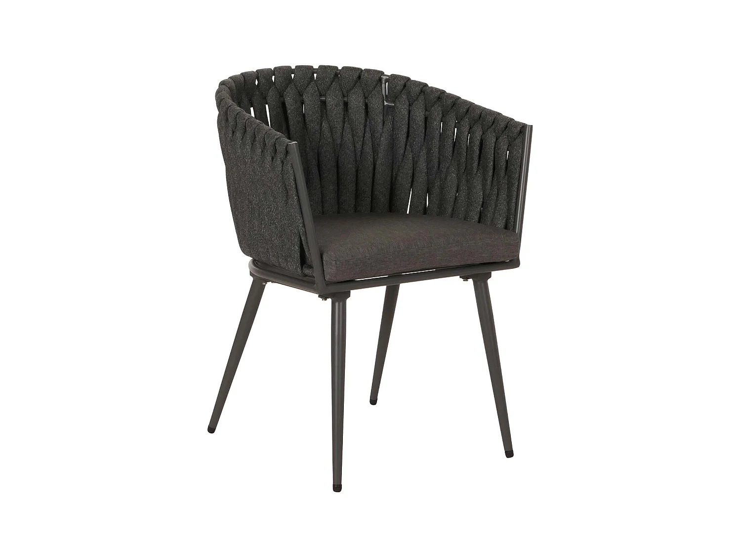 Chaise de salle à manger MCW-N38 (lot de 2),  anthracite Coussin gris foncé