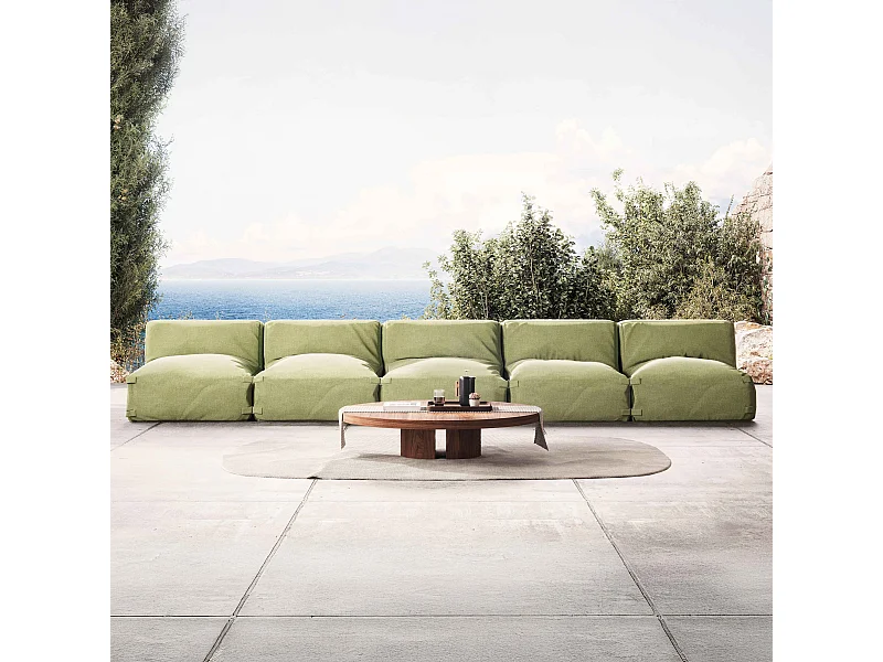 Salon de jardin modulable 5 places vert cactus - Mixi