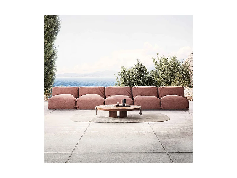 Salon de jardin modulable 5 places terracotta - Mixi