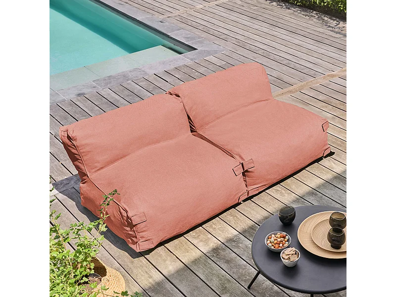 Salon de jardin modulable 2 places terracotta - Mixi