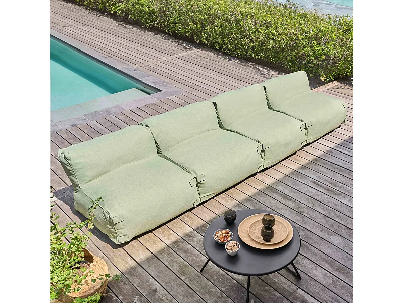 Salon de jardin modulable 4 places vert cactus - Mixi