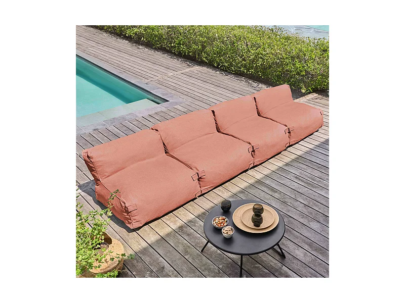 Salon de jardin modulable 4 places terracotta - Mixi