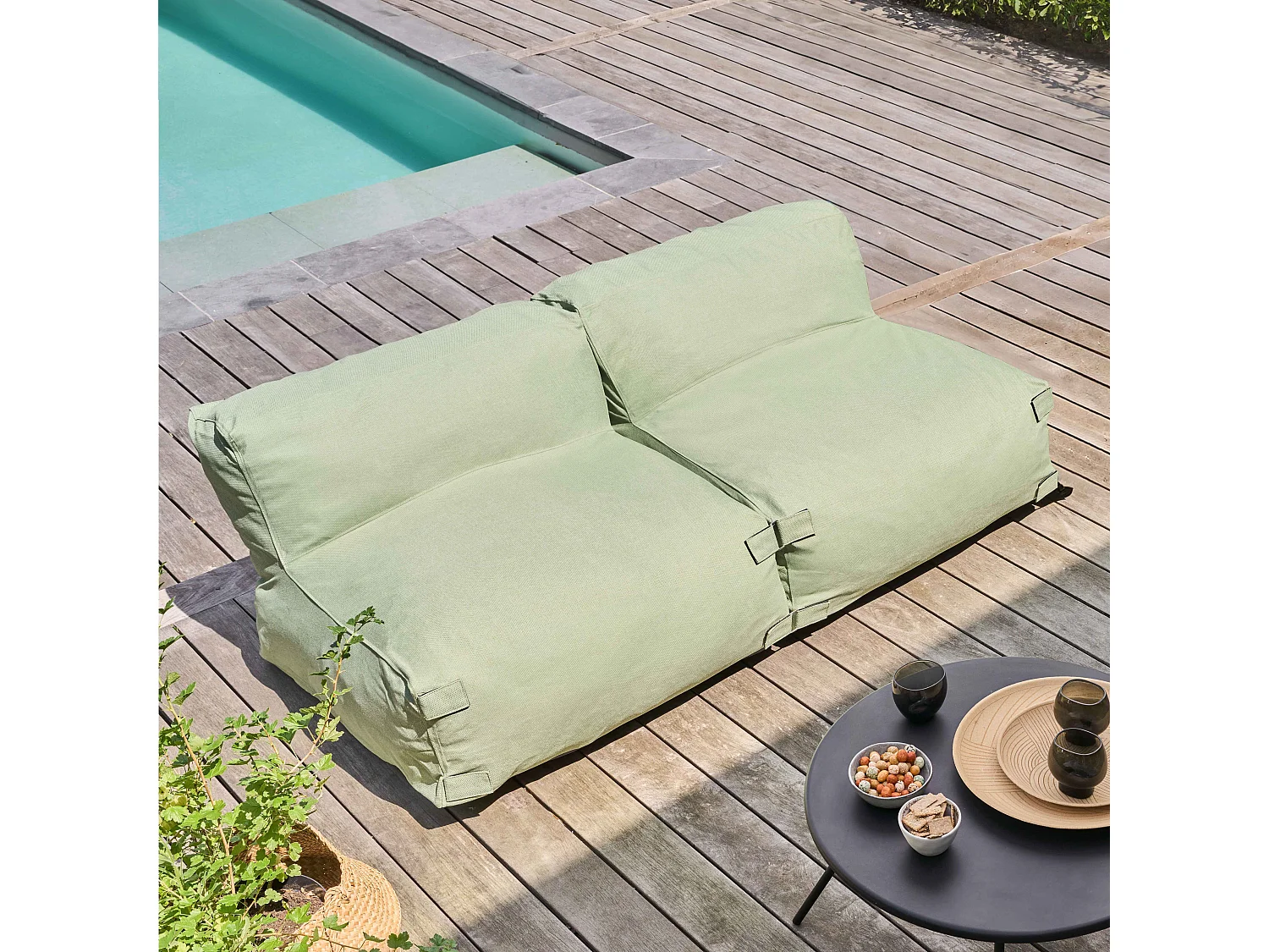 Salon de jardin modulable 2 places vert cactus - Mixi