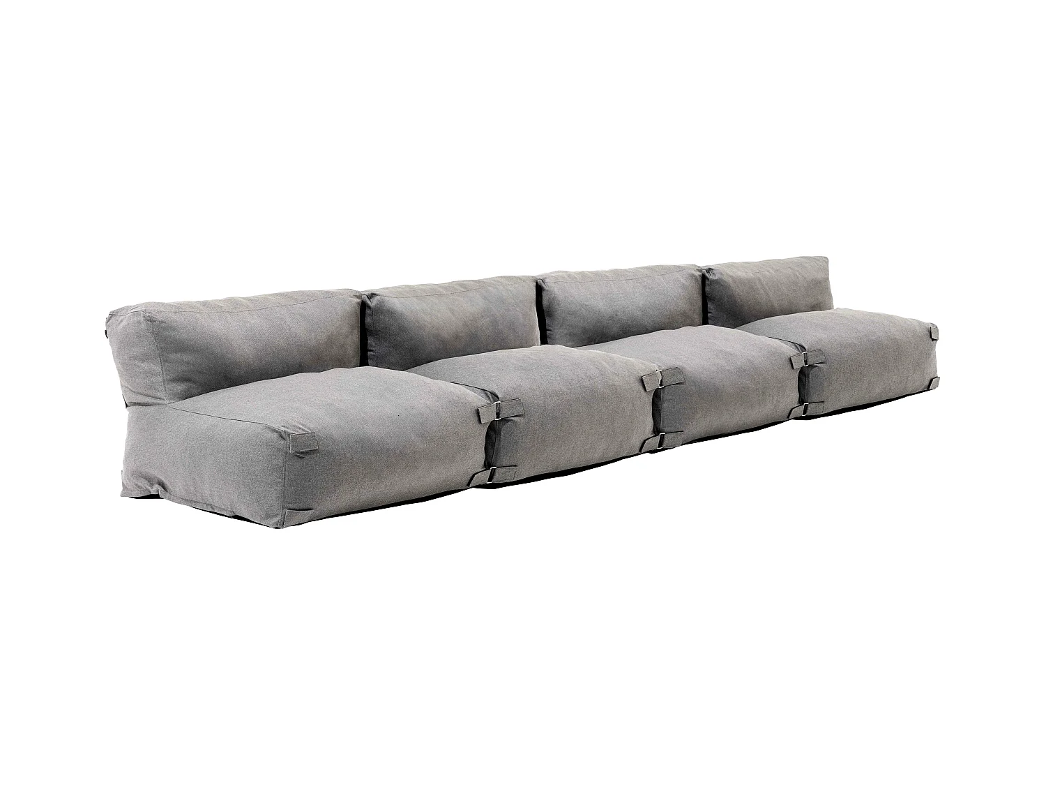 Salon de jardin modulable 4 places gris - Mixi