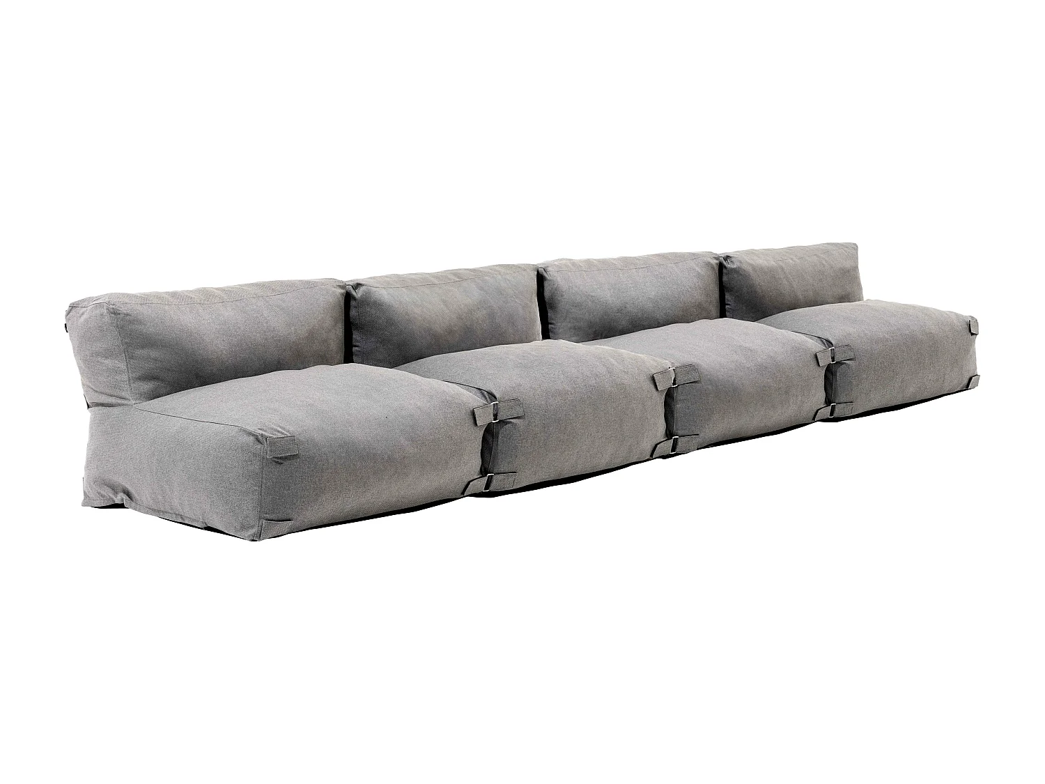 Salon de jardin modulable 4 places gris - Mixi