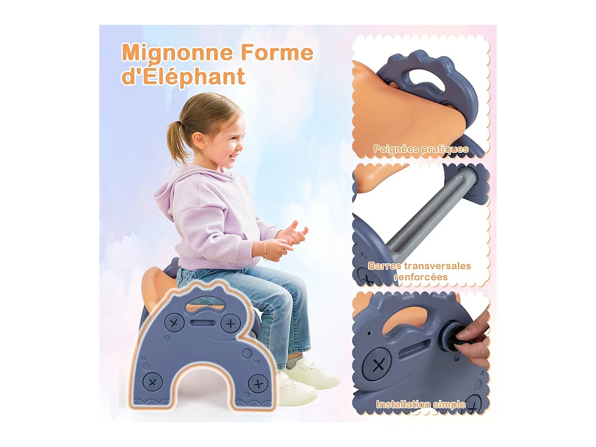 6 en 1 Table Enfant Pliable avec Chaise et Plateau Double Face & Réglable Chevalet Enfants en HDPE avec 105 Blocs & 6 Marqueurs & 1 Gomme Charge 75kg