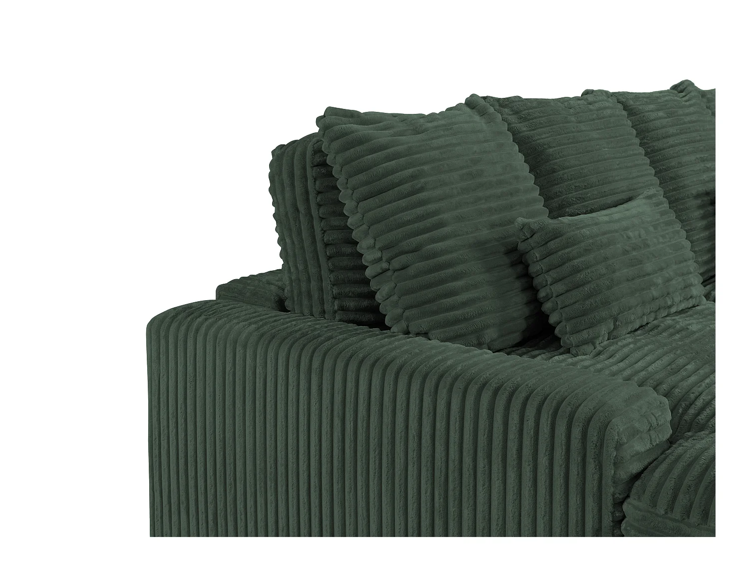 Canapé 3 places confort assise profonde en velours côtelé grosses côtes vert sapin CALAZO de Pascal Morabito
