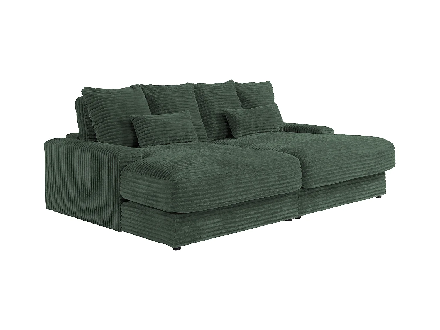 3-personers sofa med dyb sæde i fløjlkordfløjl i mørkegrøn, CALAZO af Pascal Morabito