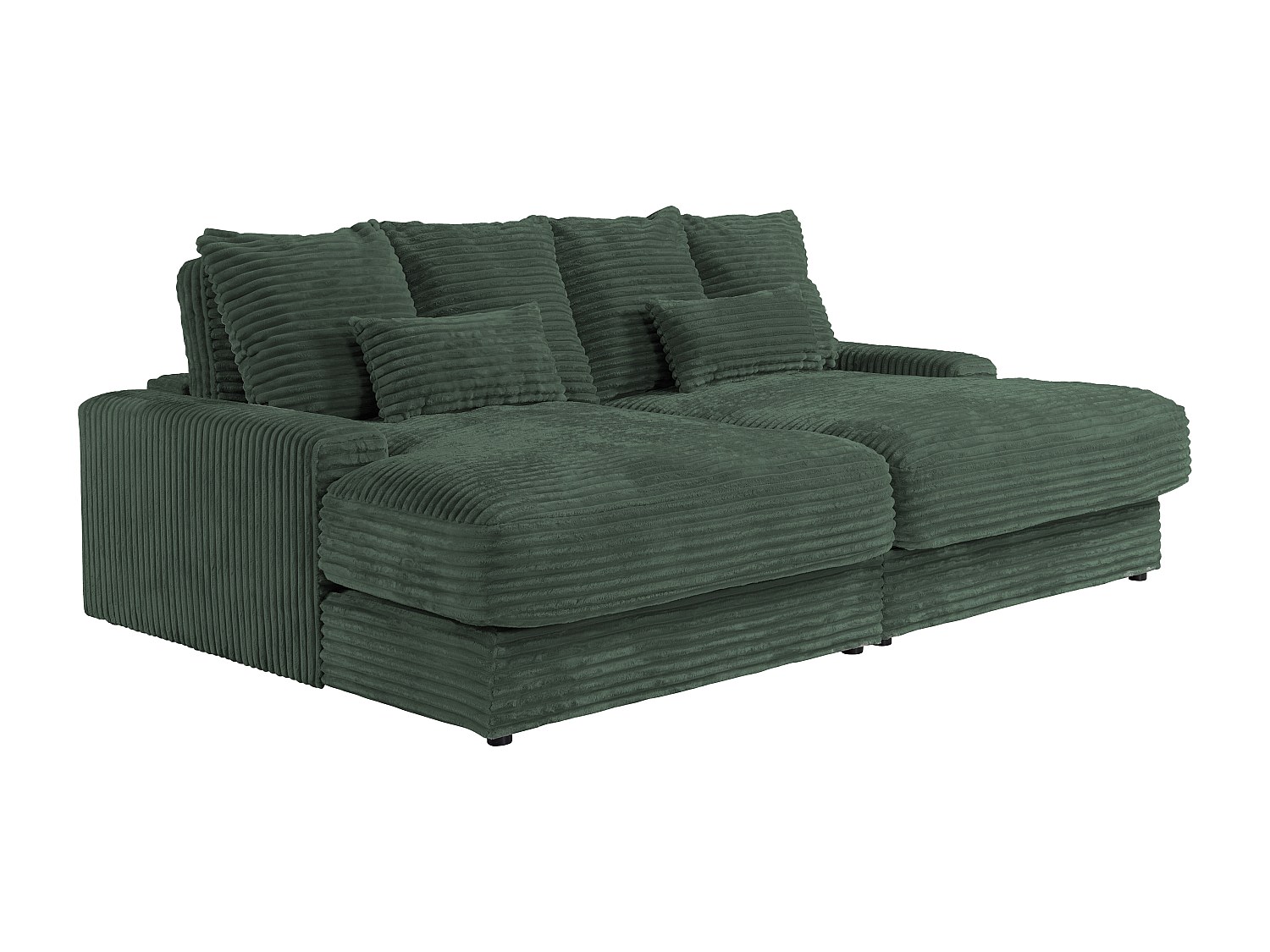 3-Sitzer-Sofa mit bequemer Sitztiefe aus Samtstoff in Weihnachtsgrün CALAZO günstig online kaufen