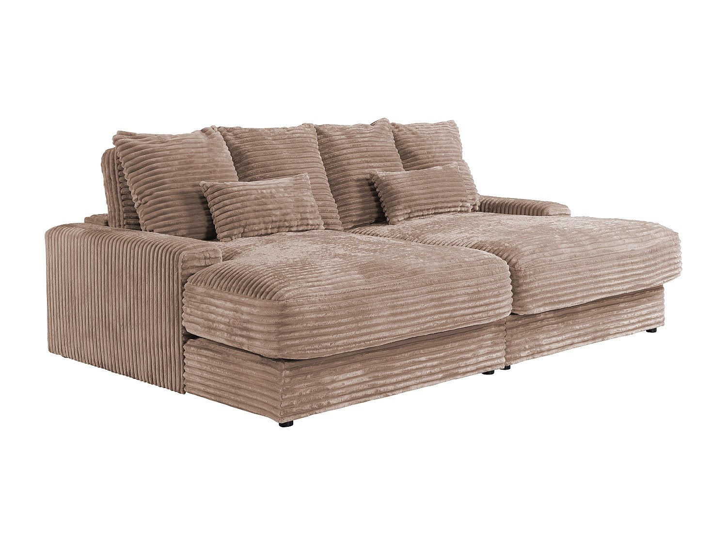3-Sitzer-Sofa mit bequemer tiefer Sitzfläche aus grobem Cordstoff in Taupe günstig online kaufen