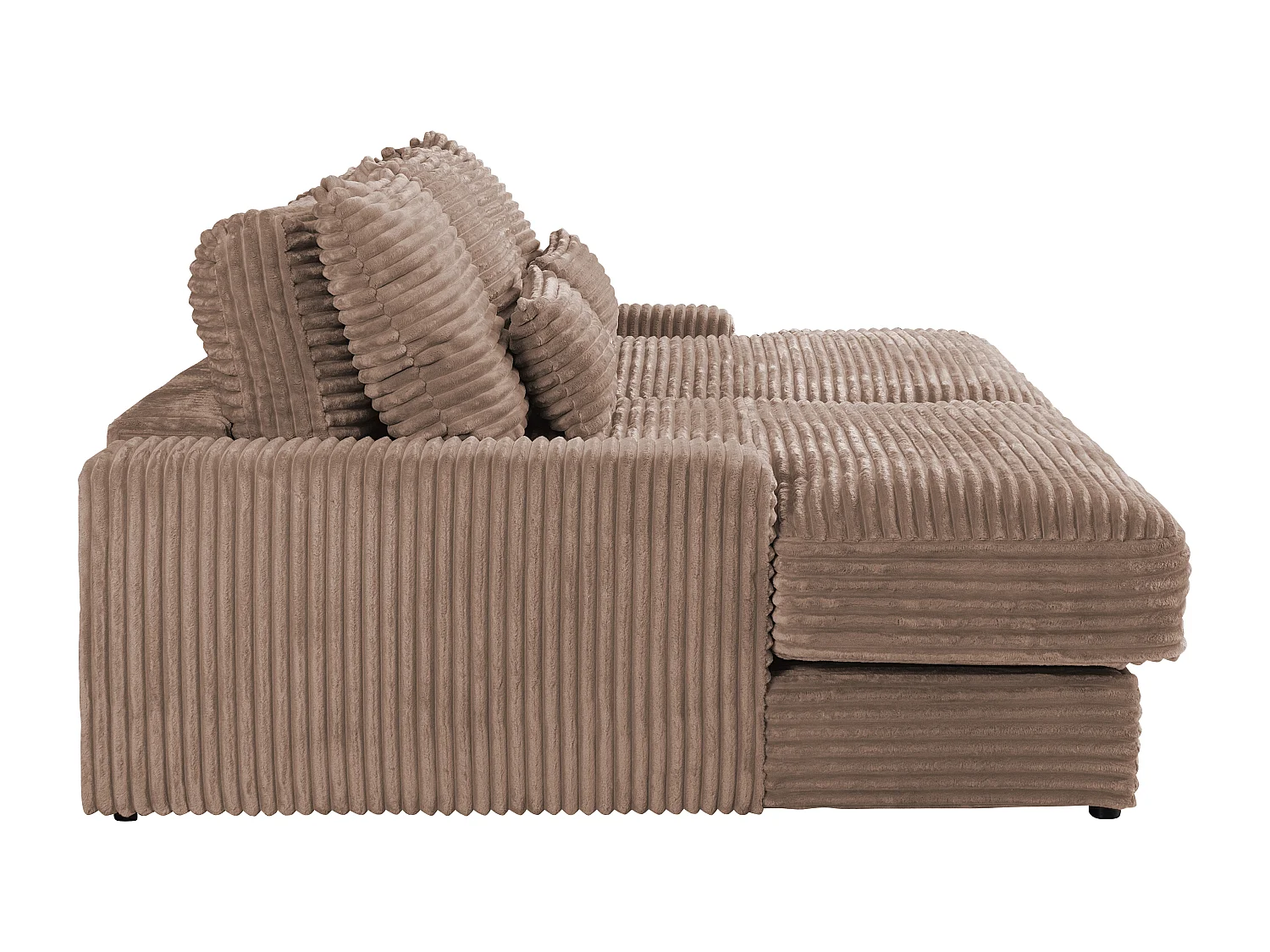 3-sitssoffa taupe bred ribbad manchester med djup sittplats CALAZO från Pascal Morabito