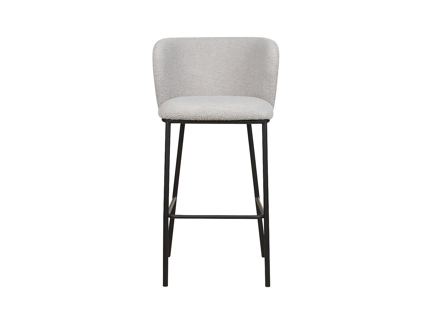 Lot de 2 chaises de bar MINA Bouclé Gris clair