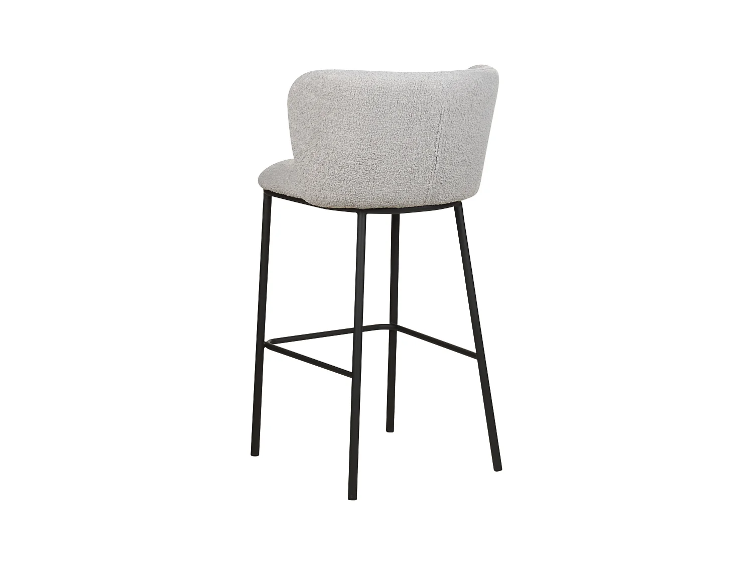 Lot de 2 chaises de bar MINA Bouclé Gris clair