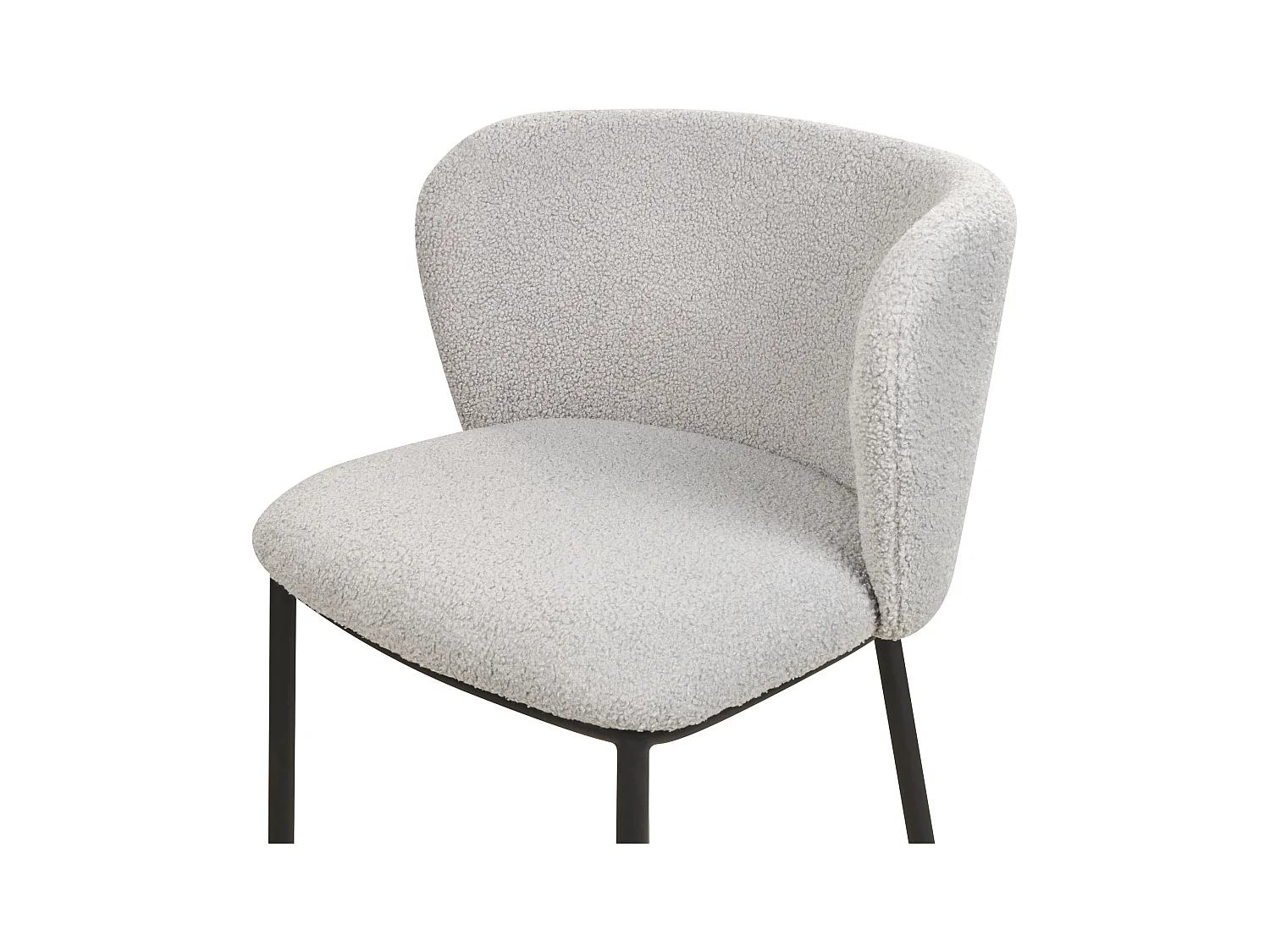 Lot de 2 chaises de bar MINA Bouclé Gris clair