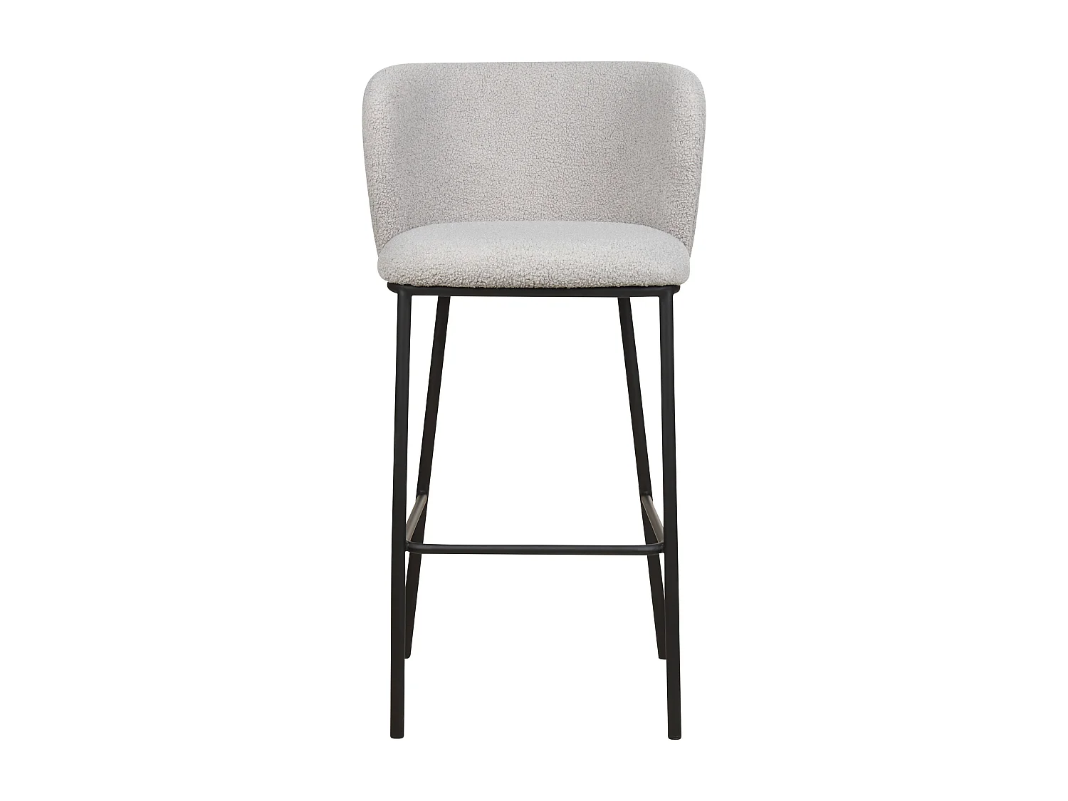 Lot de 2 chaises de bar MINA Bouclé Gris clair