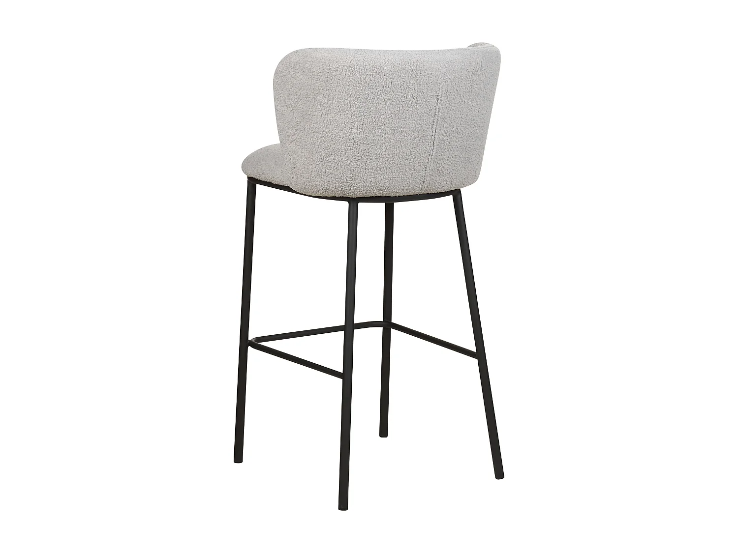 Lot de 2 chaises de bar MINA Bouclé Gris clair