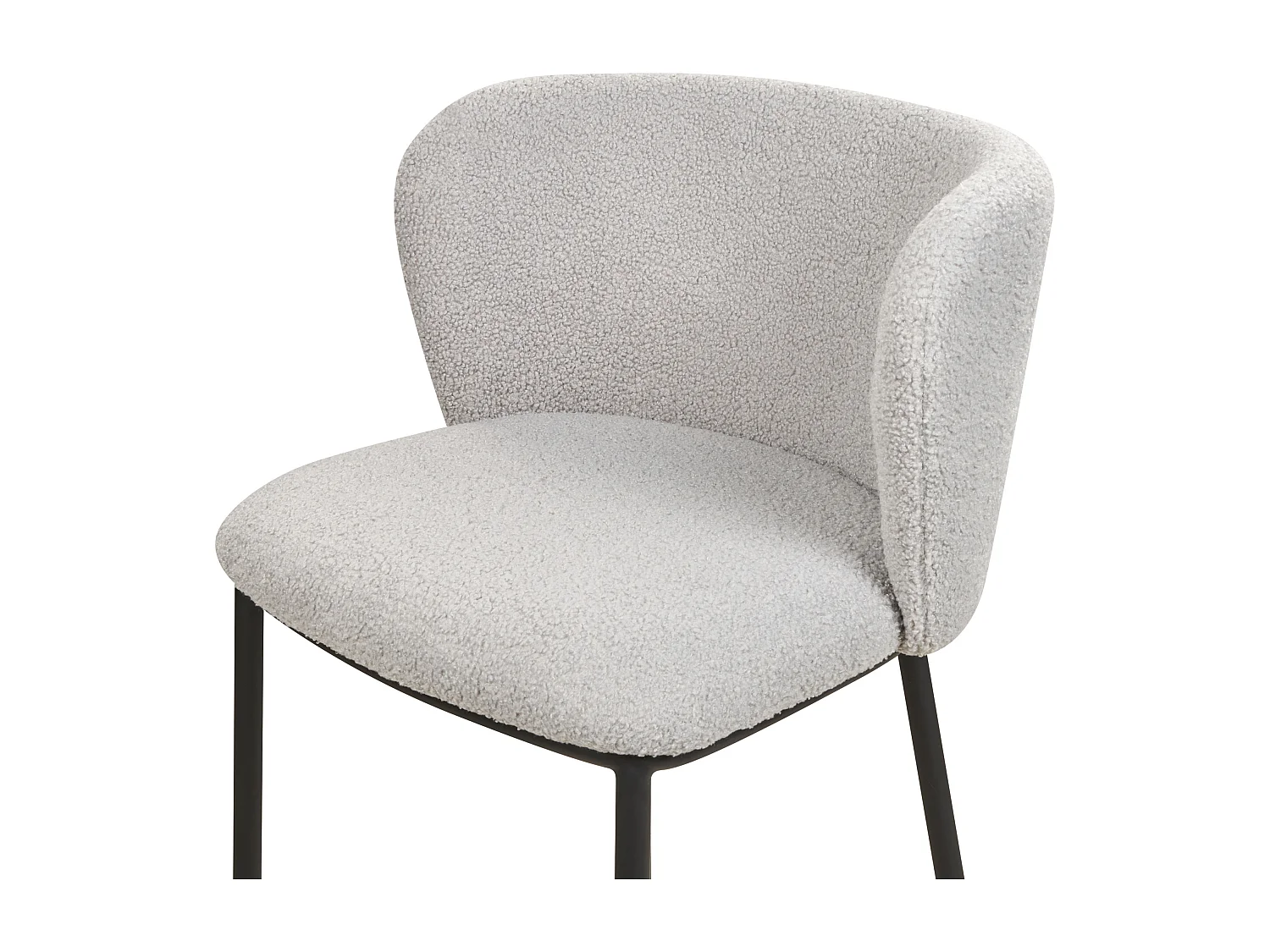 Lot de 2 chaises de bar MINA Bouclé Gris clair