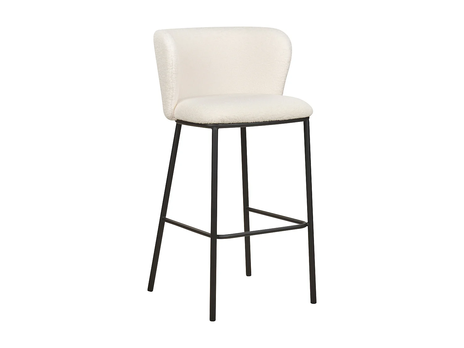 Lot de 2 chaises de bar MINA Bouclé Blanc