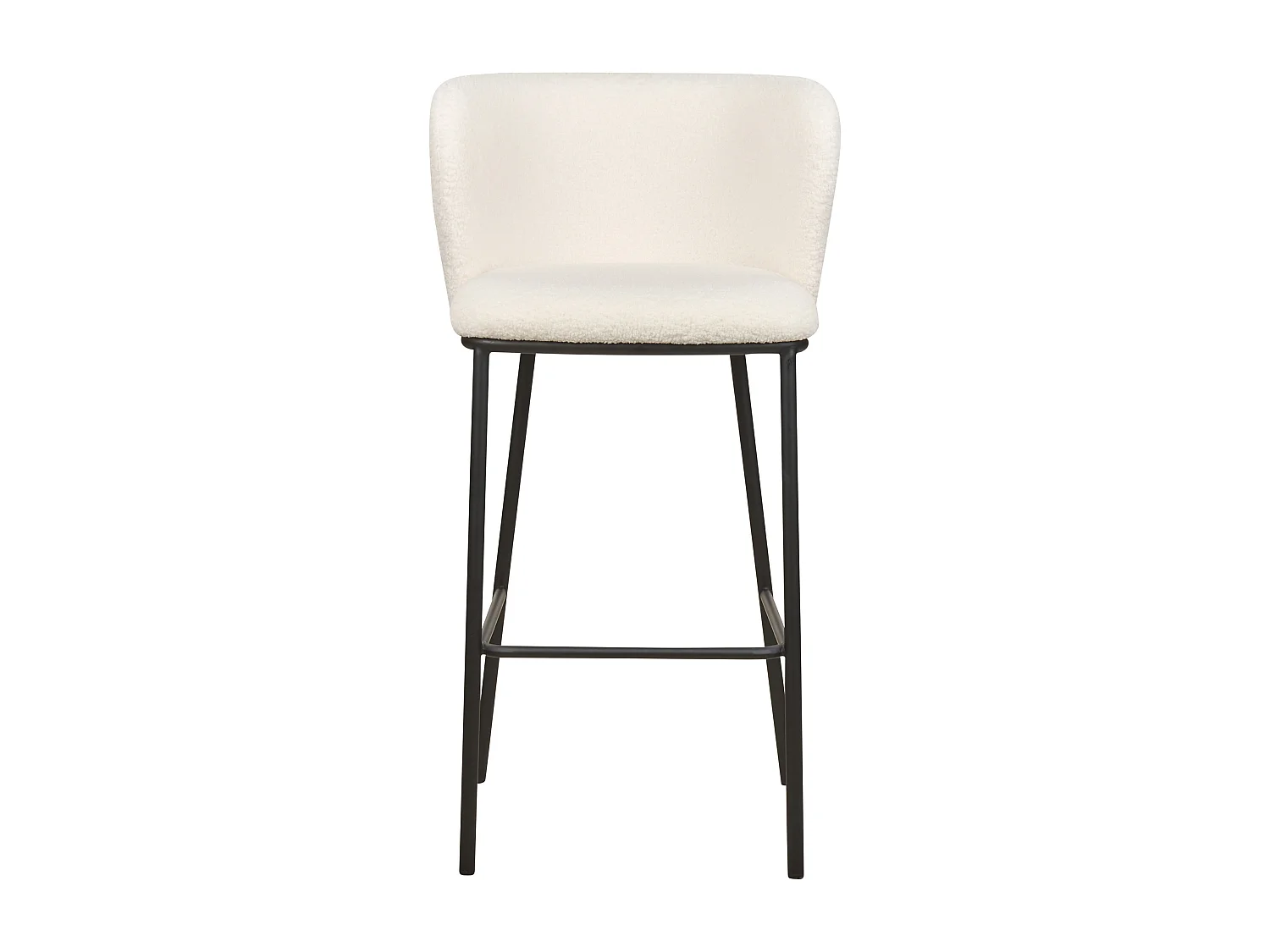 Lot de 2 chaises de bar MINA Bouclé Blanc