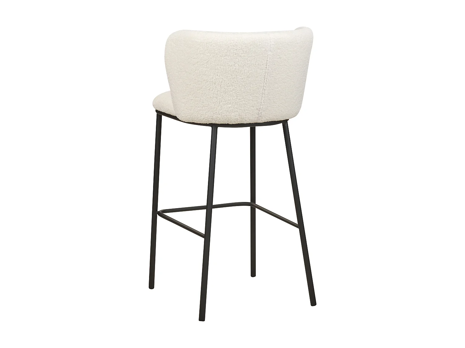 Lot de 2 chaises de bar MINA Bouclé Blanc