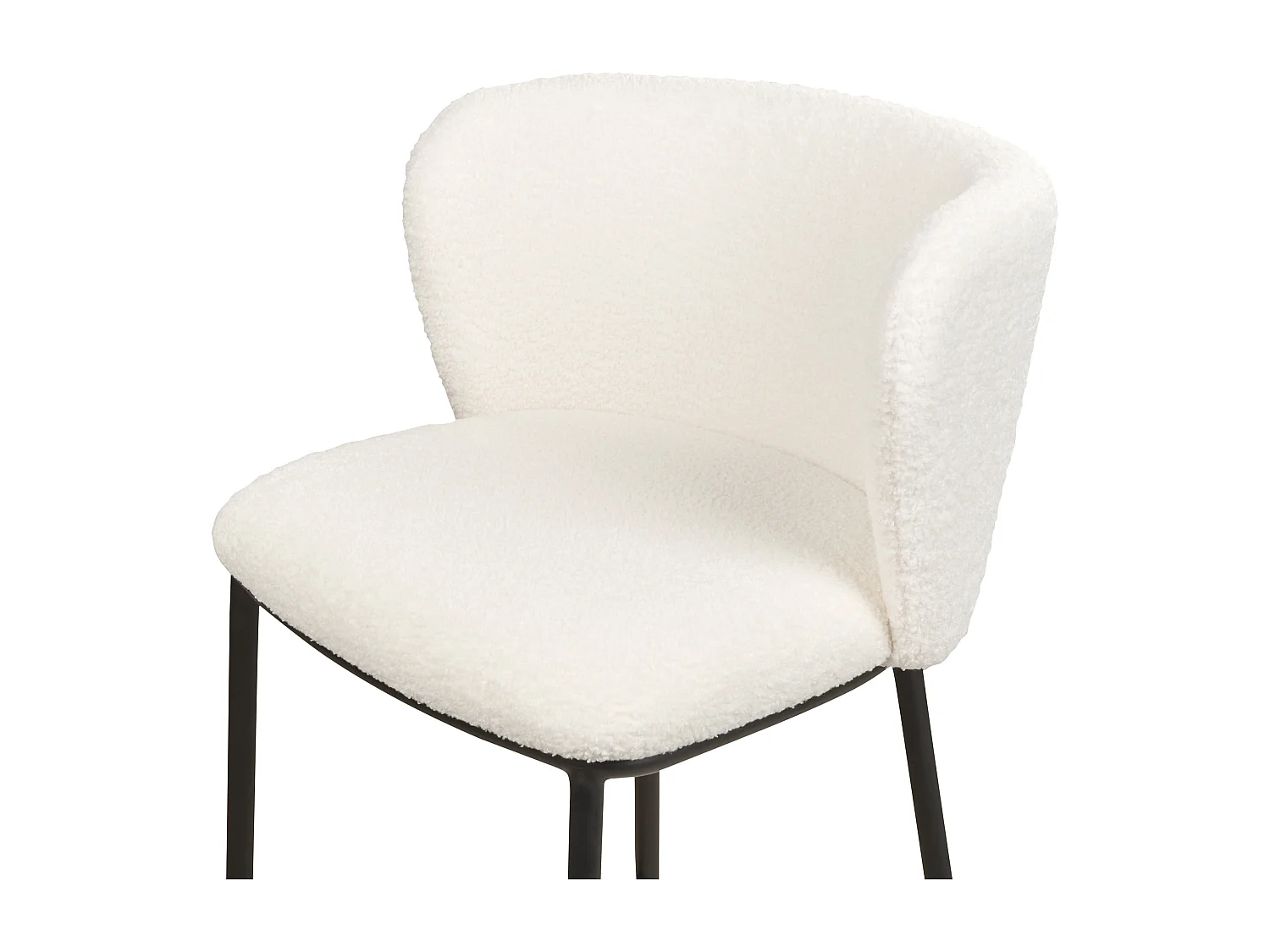 Lot de 2 chaises de bar MINA Bouclé Blanc