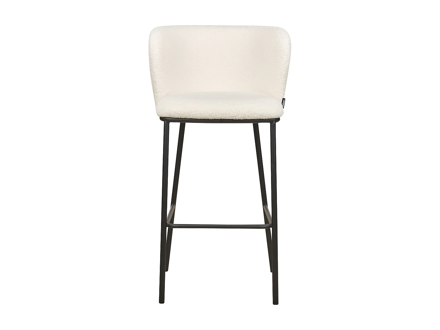 Zestaw 2 krzeseł barowych MINA Boucle Biały