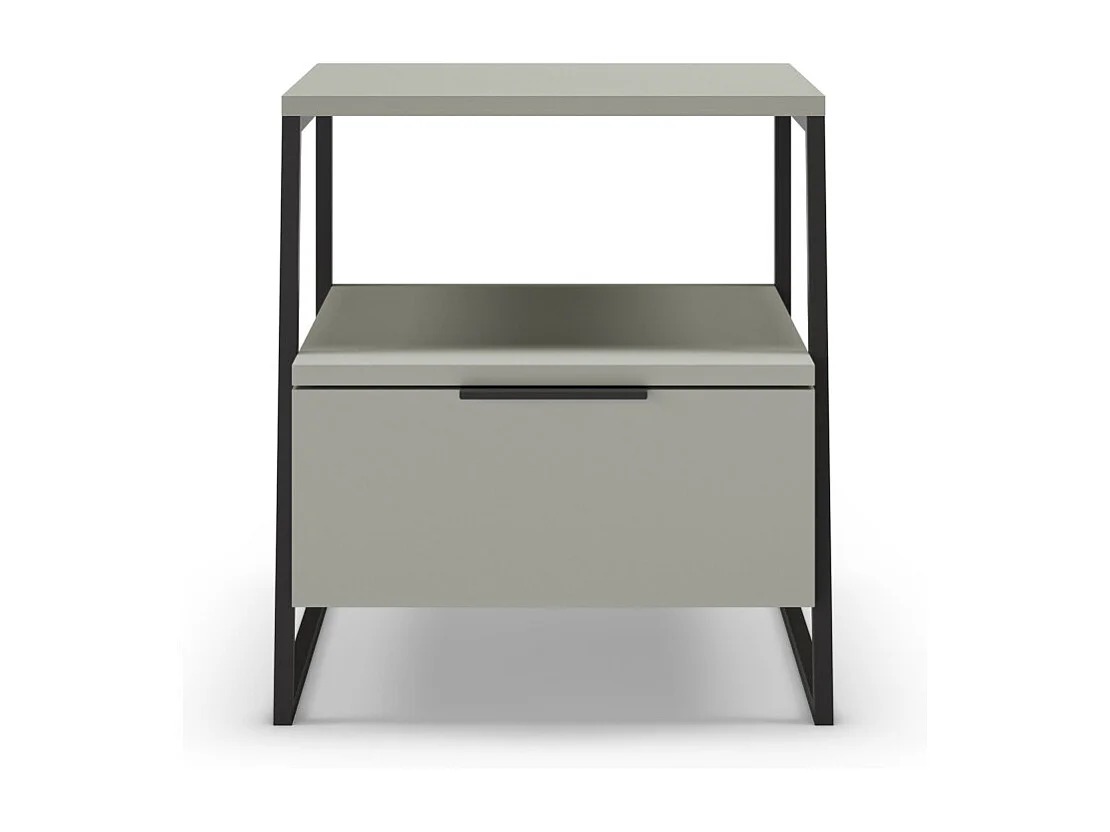 Sway - Table de chevet 1 tiroir en bois et métal  - Vert amande