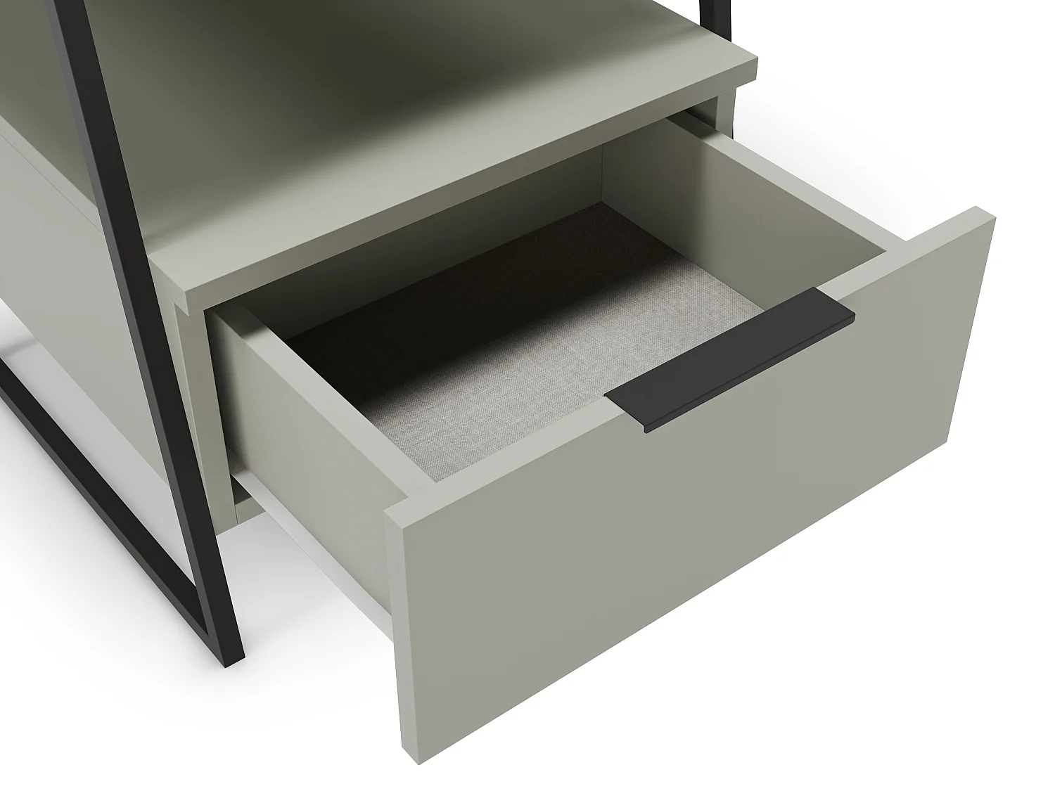 Sway - Table de chevet 1 tiroir en bois et métal  - Vert amande