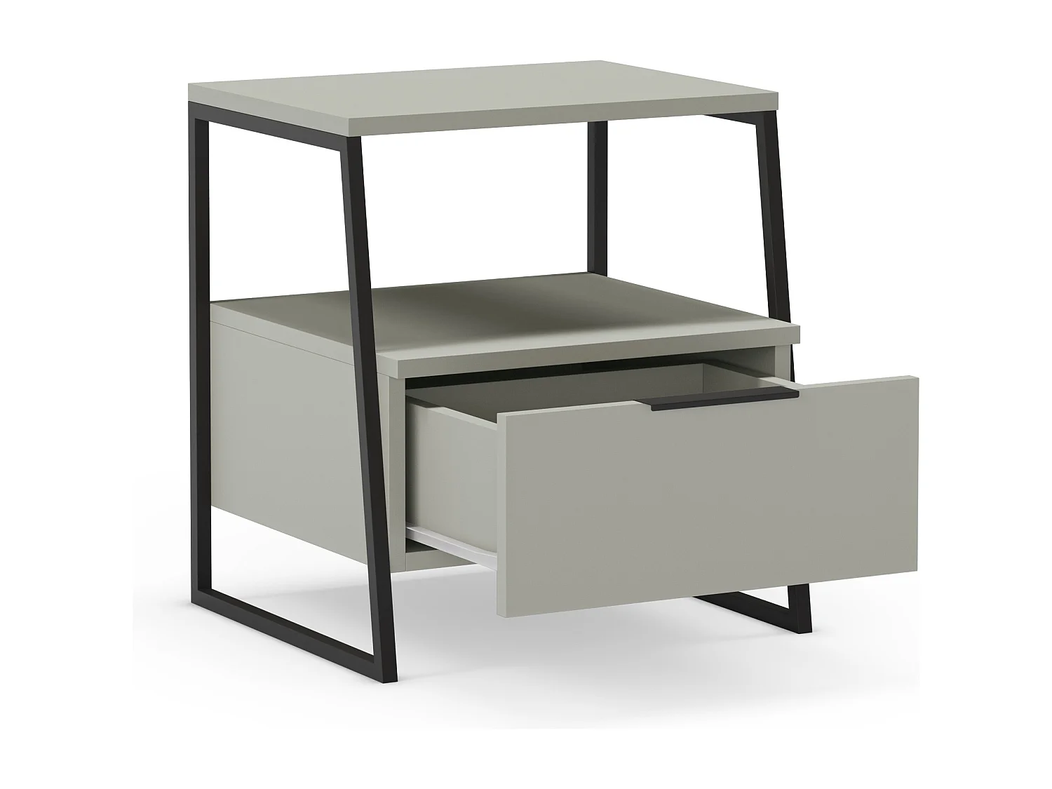 Sway - Table de chevet 1 tiroir en bois et métal  - Vert amande